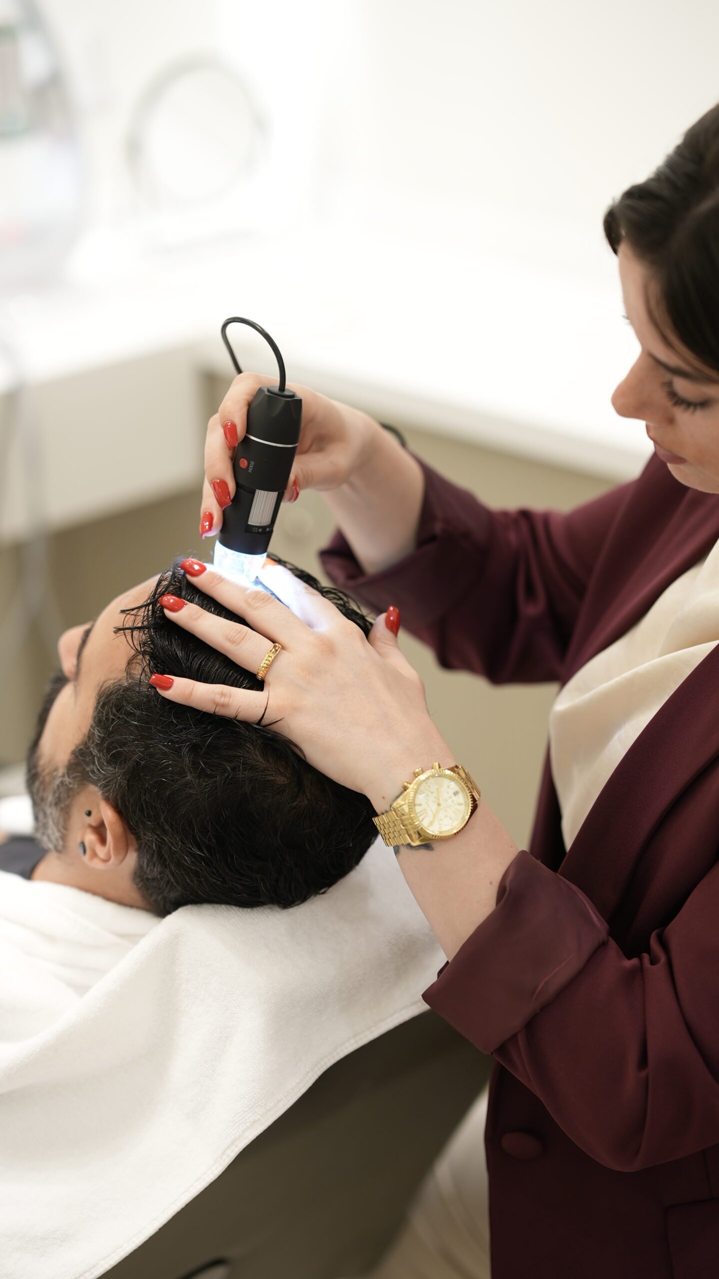 Hair and scalp treatment at The Luxe Lift